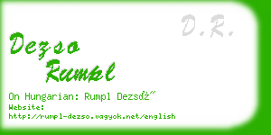 dezso rumpl business card